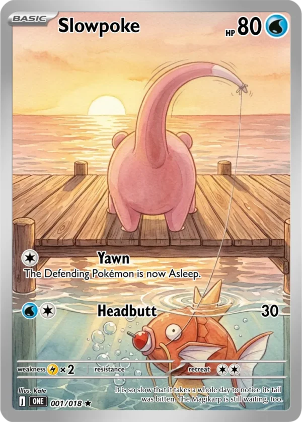 Slowpoke — Sunset Fishing — Fan-Made Holo Card